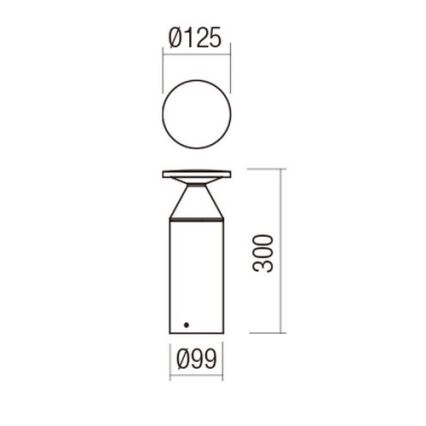 Redo 90590 - BIRO LED utomhuslampa 12W/230V 3000K 30 cm CRI 90 IP65 brun