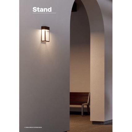 Redo 90604 - STAND LED utomhusväggarmatur 20W/230V, 3000K, CRI 90, IP65, brun