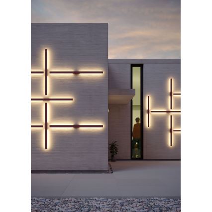 Redo 90624 - LED vägglampa för utomhusbruk REFLEXA LED/24W/230V 3000K 144 cm IP54 brun