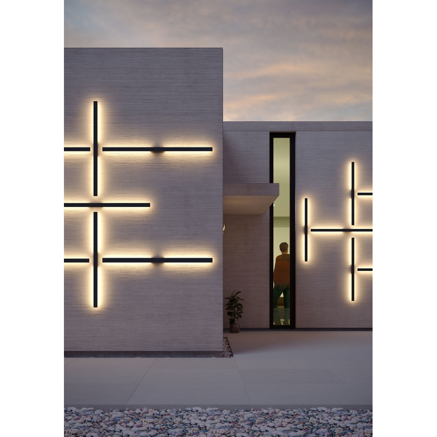 Redo 90625 - LED vägglampa för utomhusbruk REFLEXA LED/24W/230V 3000K 144 cm IP54 svart