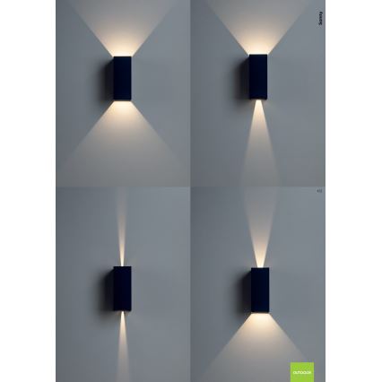 Redo 90635 - LED vägglampa för utomhusbruk SONNY 2xLED/5W/230V 2200/3000/4000K IP54 vit