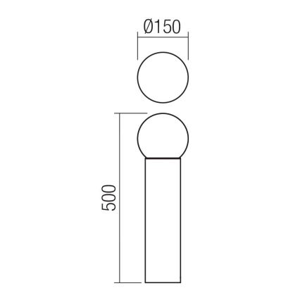 Redo 90642 - Utomhuslampa BULK 1xE27/28W/230V 50 cm IP44 antracit