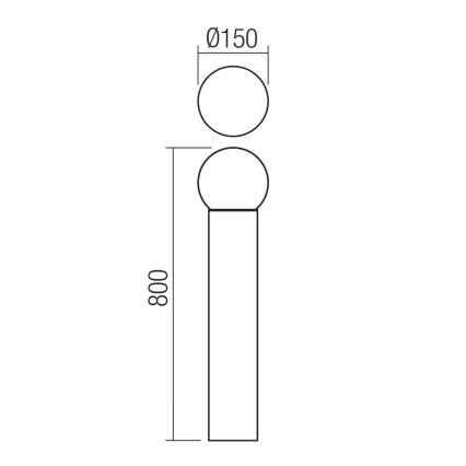 Redo 90643 - Utomhuslampa BULK 1x E27/28W/230V, 80 cm, IP44, antracit
