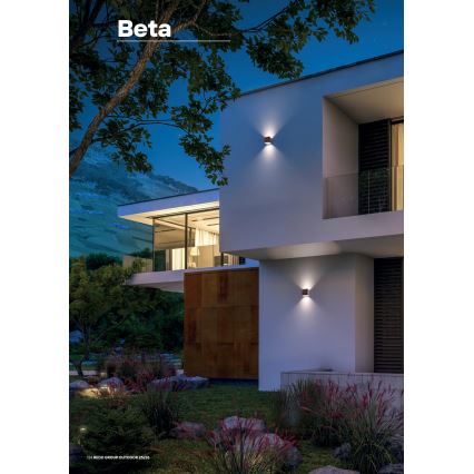Redo 9080 - BETA LED utomhusvägglampa, 6W, 230V, 3000K, IP54, brun