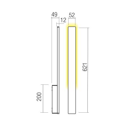 Redo 90871 - LED utomhusvägglampa REFLEXA LED/6W/230V 3000K 62,1 cm CRI 90 IP54 brun