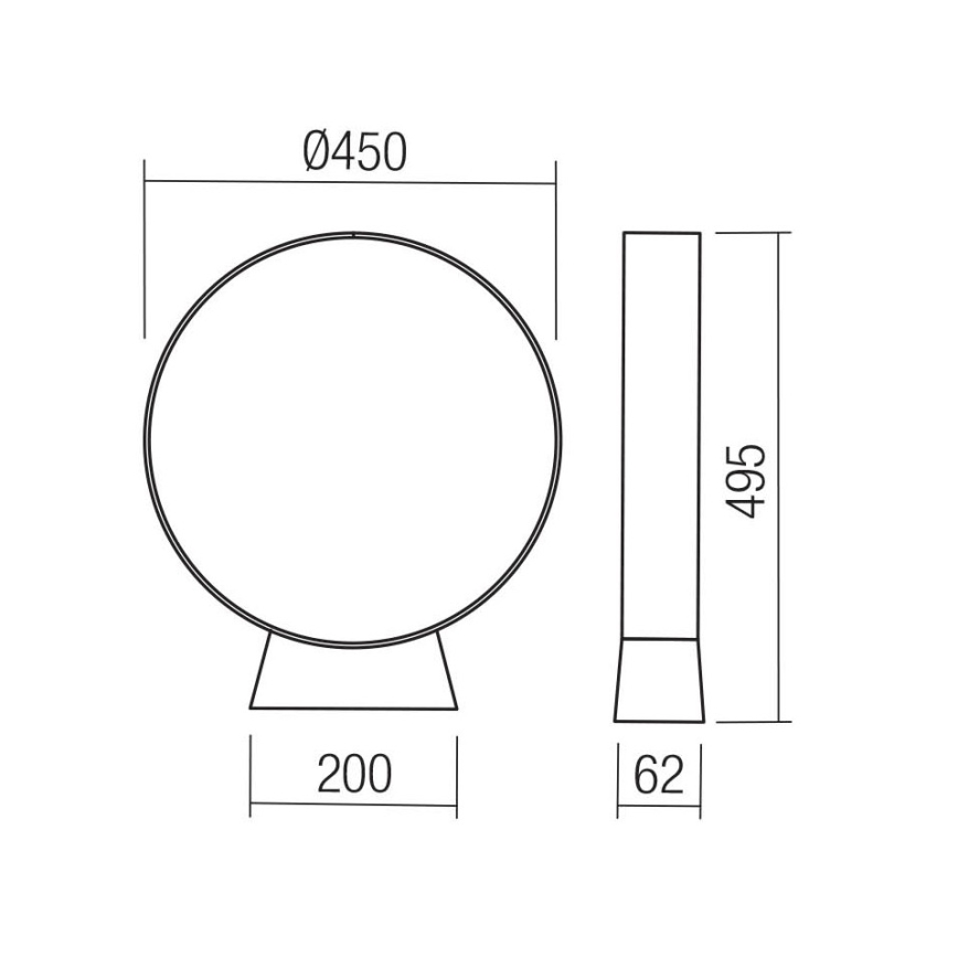 Redo 91066 - ONIRO LED utomhuslampa, 15 W, 230 V, 3000 K, 49,5 cm, CRI 90, IP65, antracit