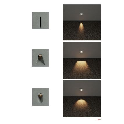 Redo 91195 - LED utomhusorienteringsarmatur BAST LED/2,5W/230V 3000K CRI 90 IP65 grå