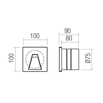 Redo 91196 - LED utomhusorienteringsarmatur BAST LED/2,5W/230V 3000K CRI 90 IP65 antracit