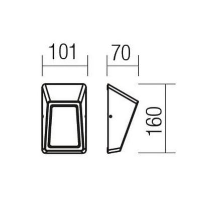 Redo 9166 - LED vägglampa för utomhusbruk ARGES LED/3W/230V IP54 brun