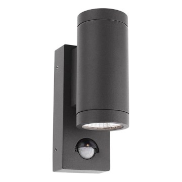 Redo 9453 - LED Utomhus vägglampa med sensor VINCE 2xLED/3W/230V IP54 antracit