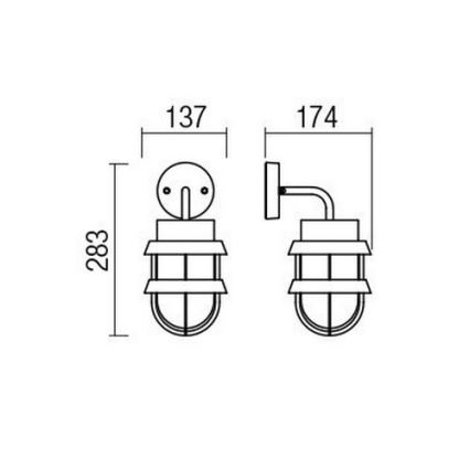 Redo 9498 - Vägglampa för utomhusbruk CLAUT 1xE27/42W/230V IP44 antracit