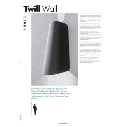 redo 9536 - Utomhus LED Väggbelysning TWILL 1xLED/11W/230V IP65