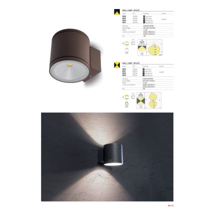 Redo 9594 - Utomhusväggarmatur ETA LED/6W/230V 3000K IP54 antracit