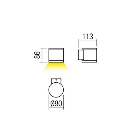 Redo 9596 - LED utomhusvägglampa ETA LED/6W/230V 3000K IP54 brun