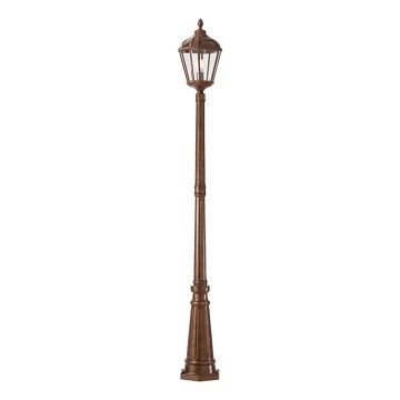 Redo 9662 - Utomhuslampa ESSEN 1xE27/70W/230V 221,5 cm IP44 brun/patina