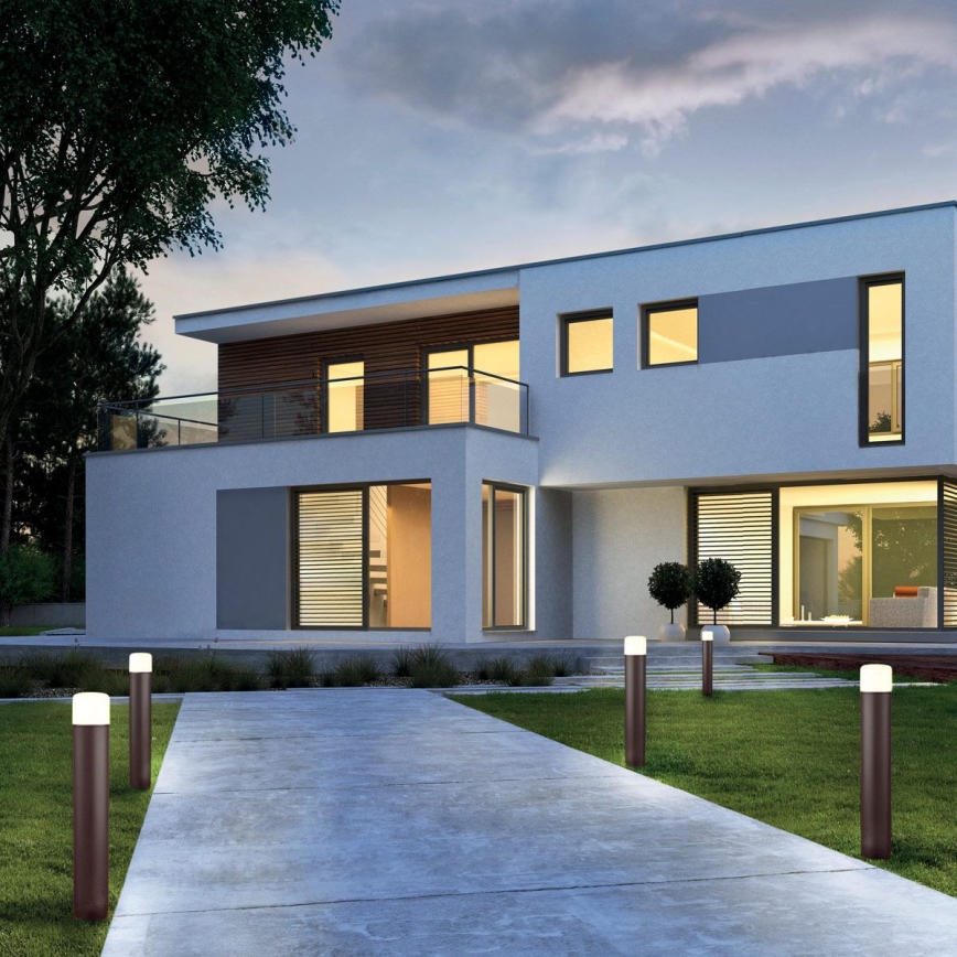 Redo 9683 - LED utomhuslampa CYCLO LED/9W/230V 2900-3100K 90 cm IP54 brun