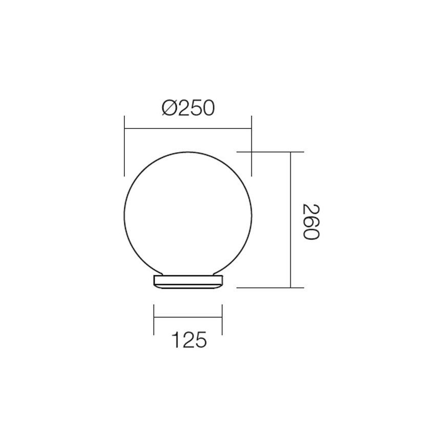 Redo 9770 - Reservskärm för utomhusbelysning SFERA Ø 25 cm IP44 brun