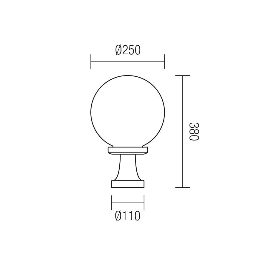 Redo 9774 - Utomhuslampa SFERA 1xE27/42W/230V IP44 25x38 cm brun