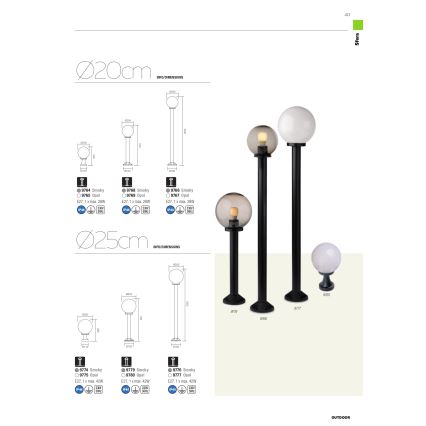 Redo 9776 - Utomhuslampa SFERA 1xE27/42W/230V IP44 25x125 cm brun
