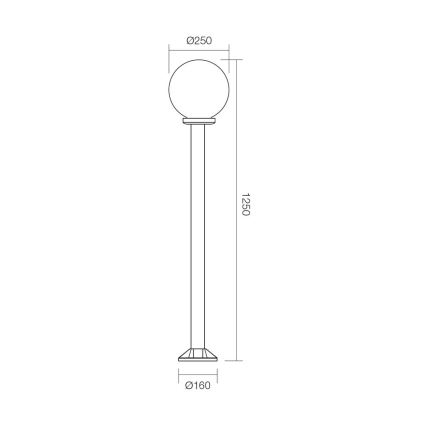 Redo 9776 - Utomhuslampa SFERA 1xE27/42W/230V IP44 25x125 cm brun