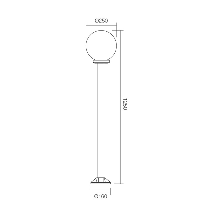 Redo 9776 - Utomhuslampa SFERA 1xE27/42W/230V IP44 25x125 cm brun