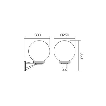 Redo 9789 - Vägglampa för utomhusbruk SFERA 1xE27/42W/230V IP44 vit