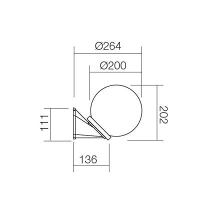redo 9866 - Utomhus Väggbelysning  SFERA 1xE27/28W/230V IP44