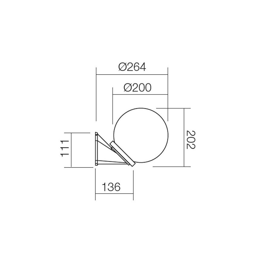 redo 9866 - Utomhus Väggbelysning  SFERA 1xE27/28W/230V IP44