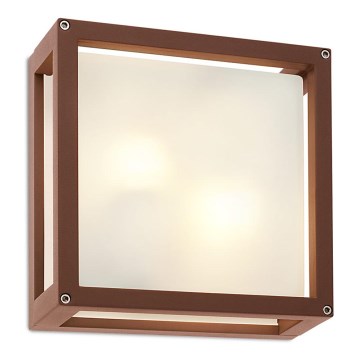 redo 9893 - Utomhus Väggbelysning BRICK 2xE27/42W/230V IP54 brun