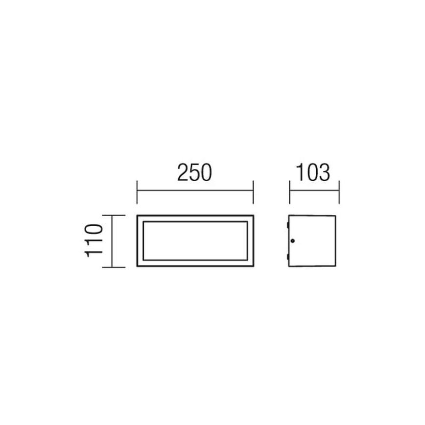 redo 9899 - Utomhus Väggbelysning BRICK 1xE27/23W/230V IP54 brun