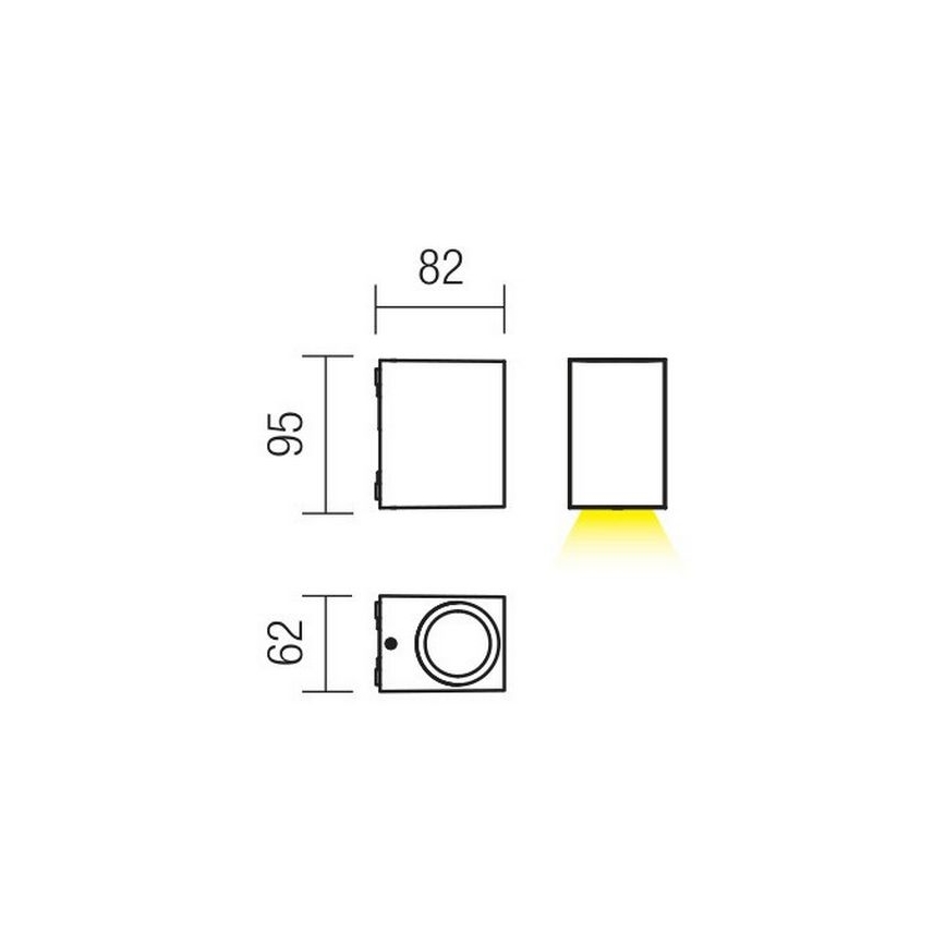 Redo 9907 - LED vägglampa för utomhusbruk BEAM LED/5W/230V IP54