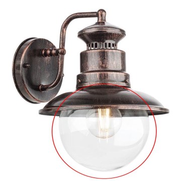 Redo A9046 - Ersättningslampskärm för vägglampa och ljuskrona SCOTT genomskinlig