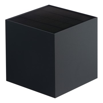 REKA solcellsdriven LED-vägglampa med sensor, 6W/3,7V 1800 mAh, 3000/4000/6500K, IP65, svart