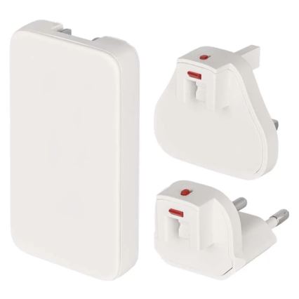 Reseadapter med utbytbara USB-kontakter GaN 100-250V