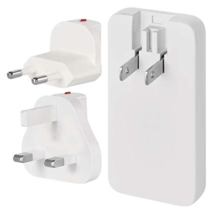 Reseadapter med utbytbara USB-kontakter GaN 100-250V
