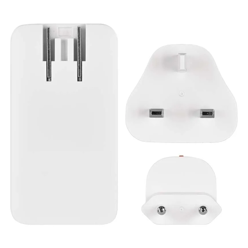 Reseadapter med utbytbara USB-kontakter GaN 100-250V