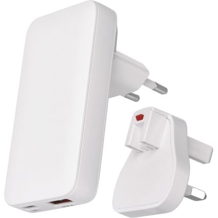 Reseadapter med utbytbara USB-kontakter GaN 100-250V