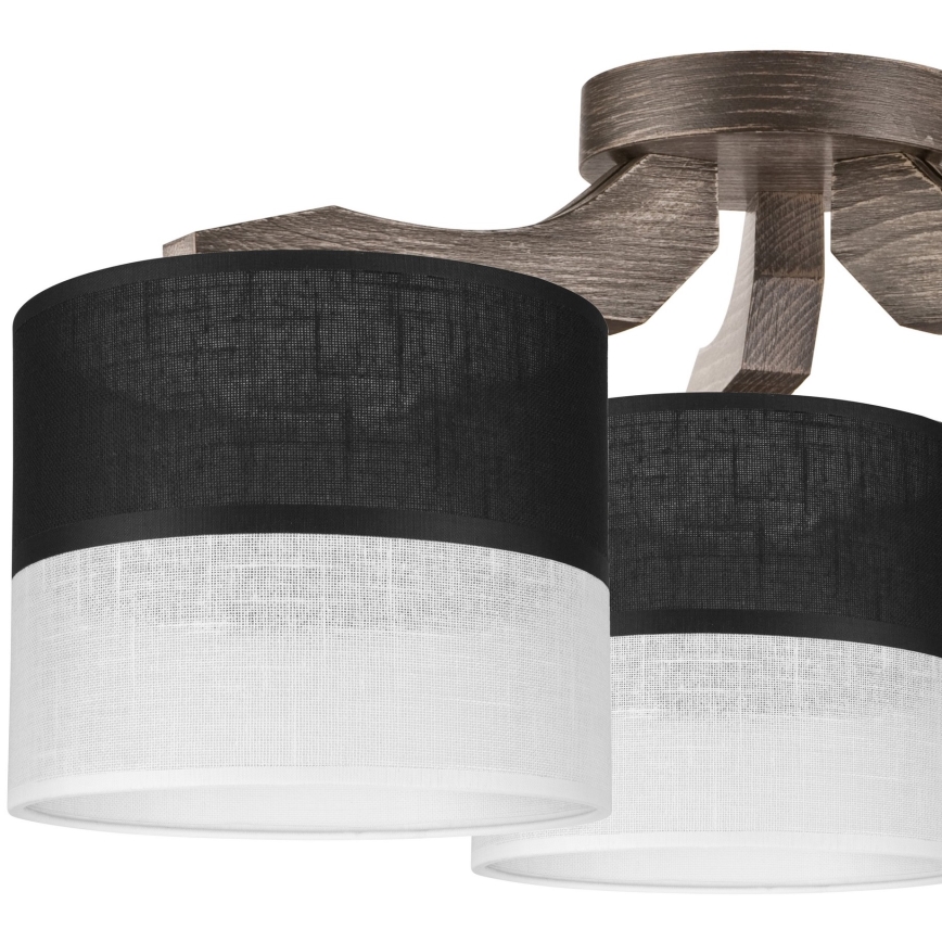 Reservdelsskärm för taklampa, vägglampa och bordslampa ANDREA E27, diameter 16 cm, svart/vit