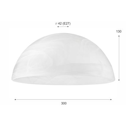 Reservglas till E27-lampa 130x300 mm vit