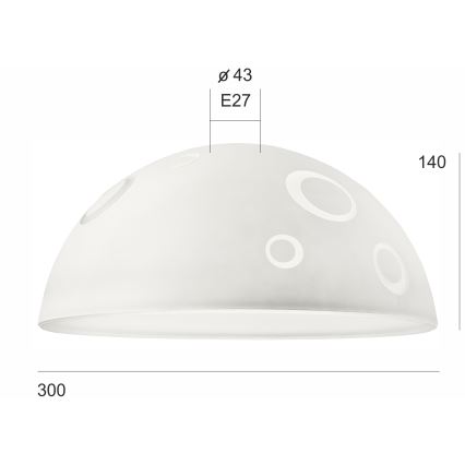Reservglas till SFERA E27 taklampa 140x300 mm vit
