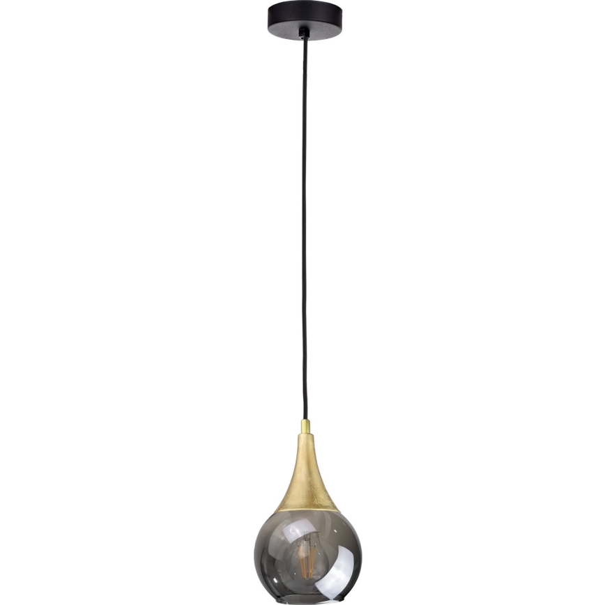 Reservglas till taklampan LACRIMA SMOKY E27, Ø 15 cm, svart rökfärgad