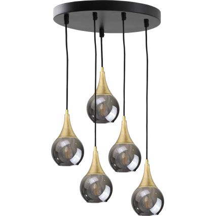 Reservglas till taklampan LACRIMA SMOKY E27, Ø 15 cm, svart rökfärgad