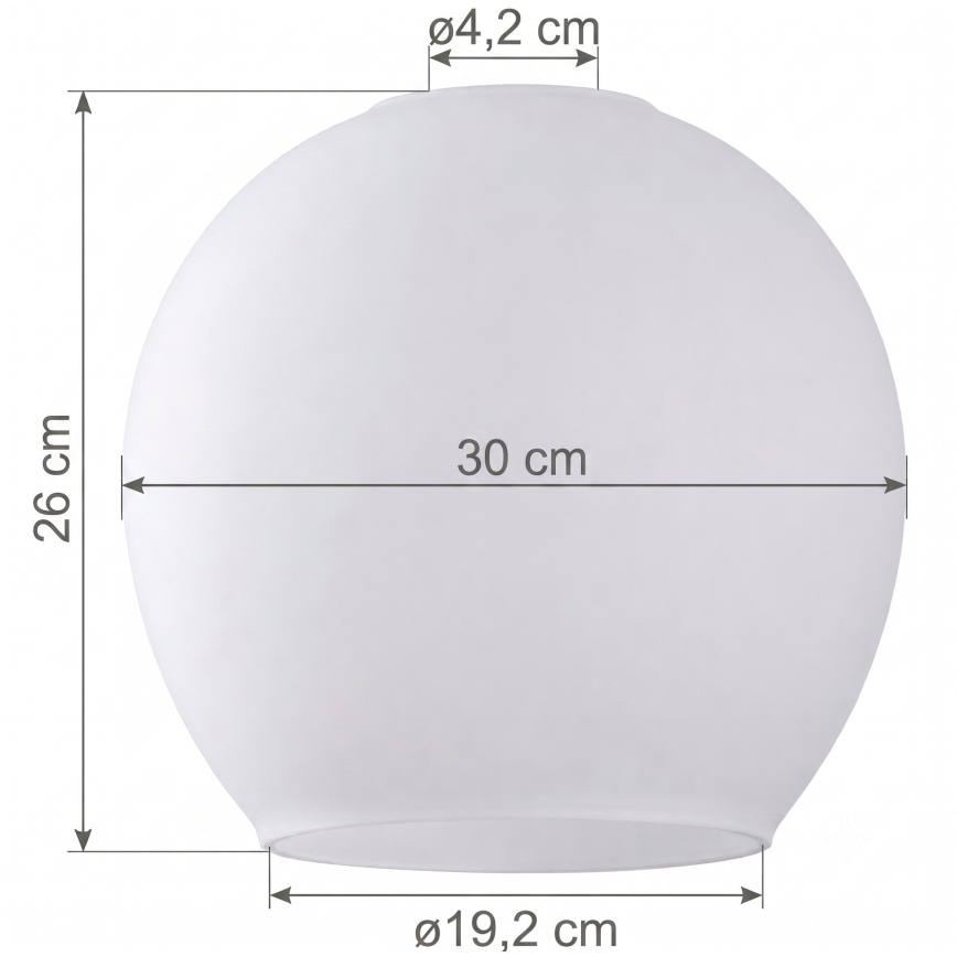 Reservglas till ljuskrona KULA E27, Ø 30 cm, vit