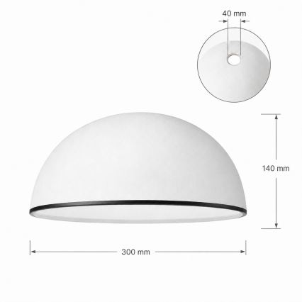 Reservglas till ljuskrona RETRO, ANTICO E27 Ø 30 cm vit/svart