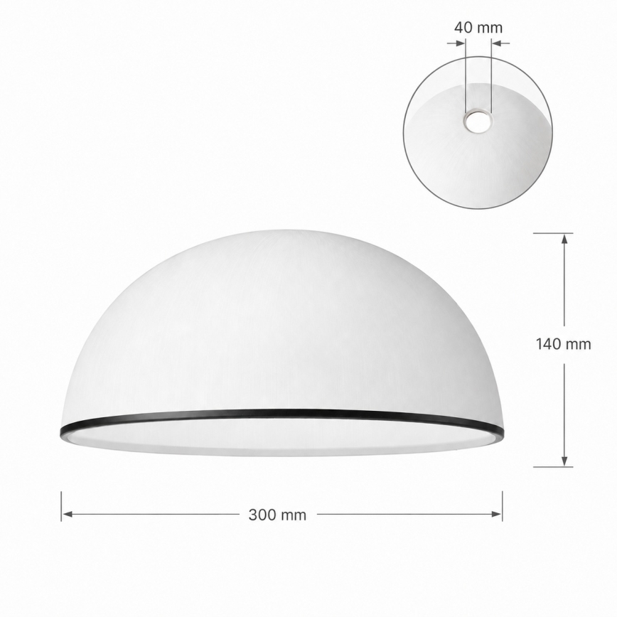 Reservglas till ljuskrona RETRO, ANTICO E27 Ø 30 cm vit/svart