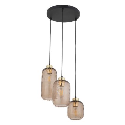 Reservglas till takkrona KARO E27, Ø 14 cm, rökbrunt glas