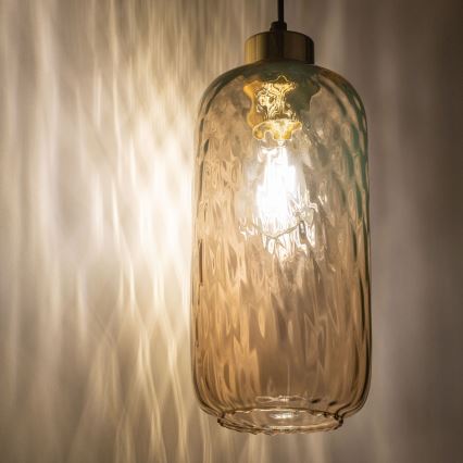 Reservglas till takkrona KARO E27, Ø 14 cm, rökbrunt glas