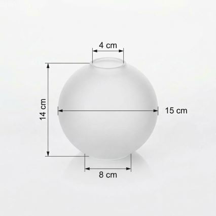 Reservglas till taklampa E27 Ø 15 cm, matt vitt