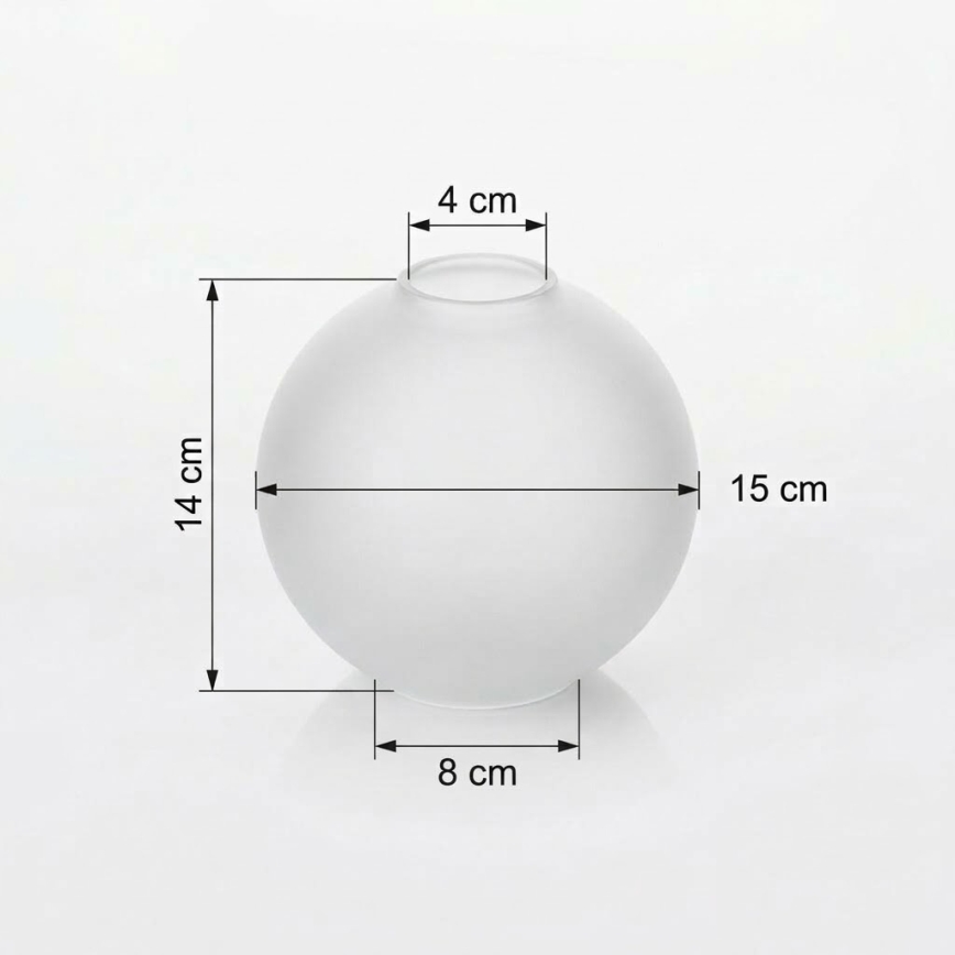 Reservglas till taklampa E27 Ø 15 cm, matt vitt