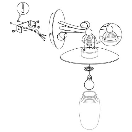 Reservglas till vägglampan Eglo - MILTON